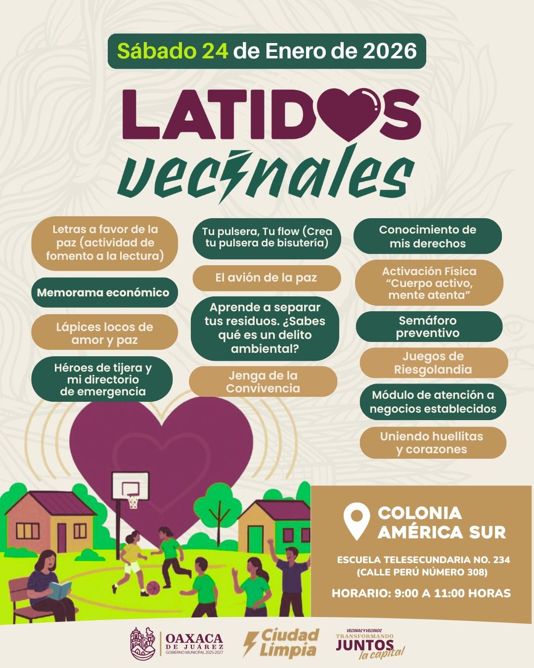 Latidos Vecinales llega a colonias y agencias de Oaxaca de Juárez para fortalecer la convivencia