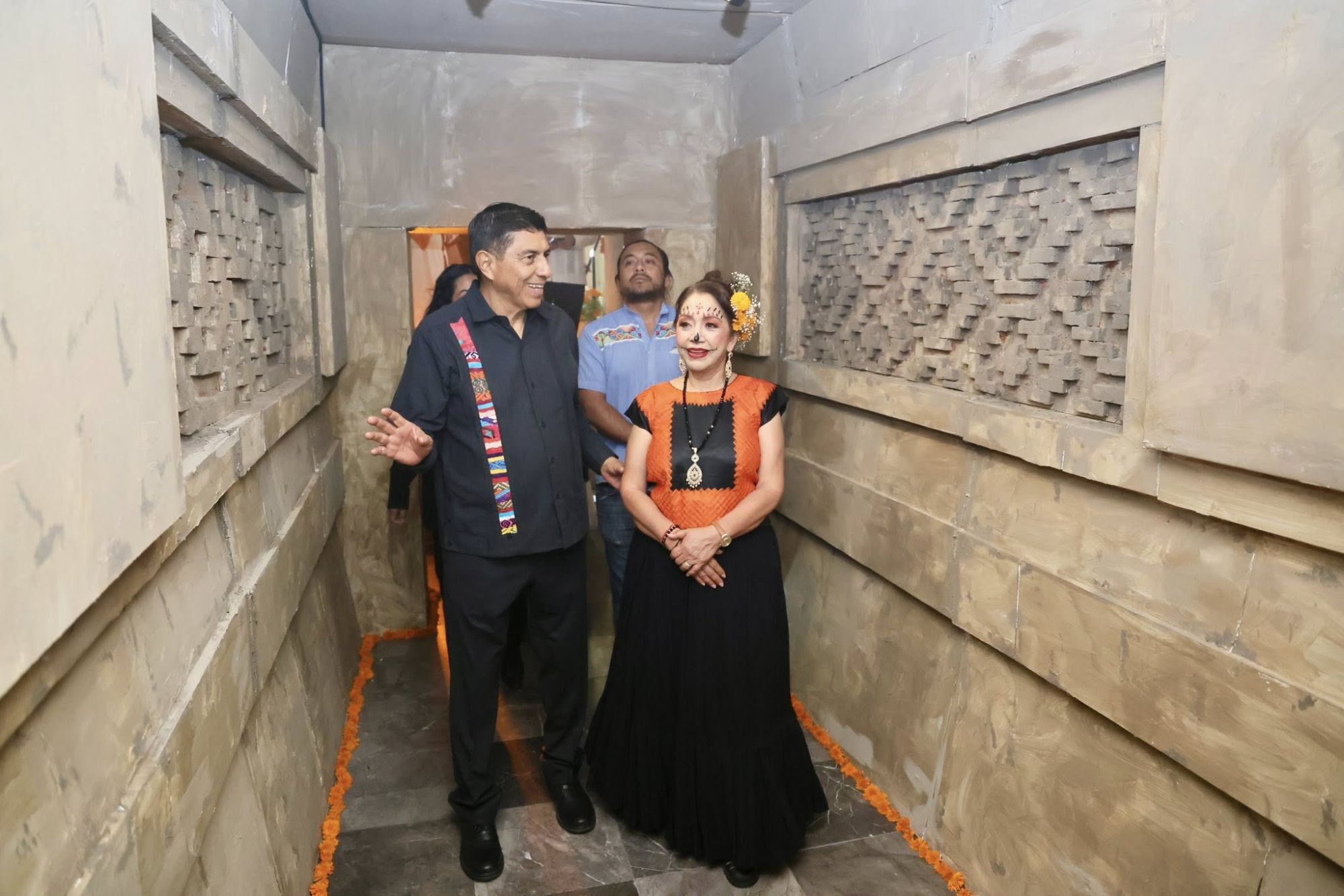 Abren al público recreación de la Tumba 1 de Mitla en Palacio de Gobierno que representa la entrada al inframundo (Lyobaa)