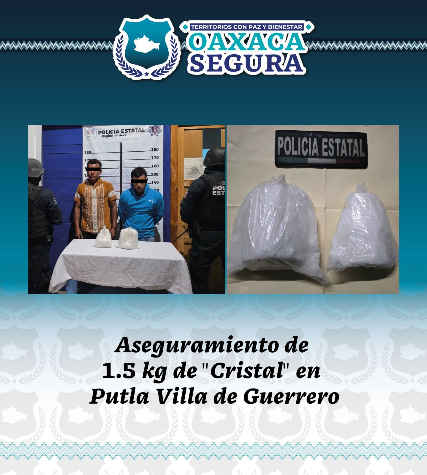 Detiene Policía Estatal a masculinos en Putla Villa de Guerrero acusados de delitos contra la salud