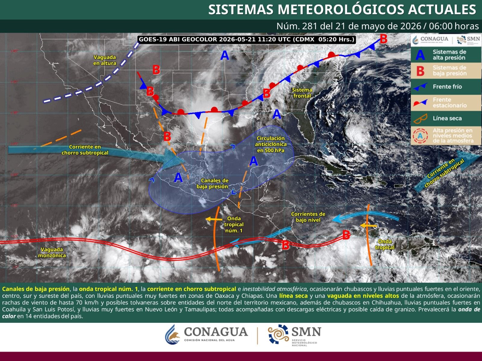 Se pronostican lluvias, chubascos y tormentas aisladas en regiones montañosas de Oaxaca