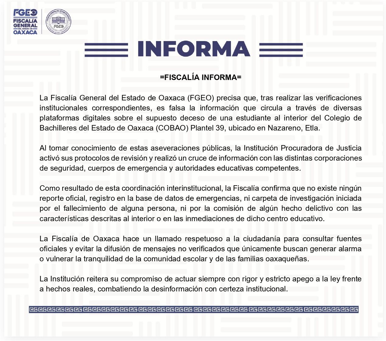 =FISCALÍA INFORMA=