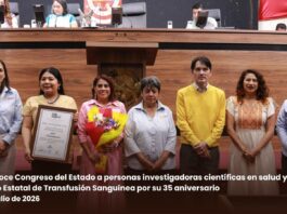 Reconoce Congreso del Estado a personas investigadoras científicas en salud y al Centro Estatal de Transfusión Sanguínea por su 35 aniversario